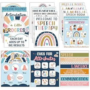 Jacyan 16Pcs Speech Therapy Posters...