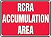 Accuform MCHL585XV Adhesive Dura-Vinyl Sign, Legend "Rcra Accumulation Area", 10" Length x 14" Width x 0.006" Thickness, White On Red, 10" Height, 14" Wide, 10" Length, Dura-Vinyl, 10" x 14"