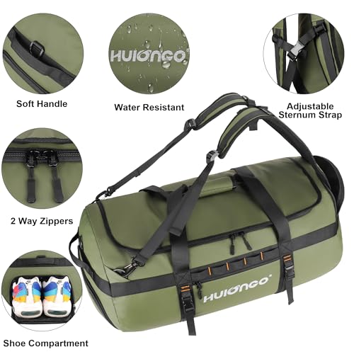 Hulongo LARGE DUFFEL BAG 40L/60L/90L Large Waterproof Duffle Bag Backpack For Men, Mens Duffel Backpack Bags thumb #5