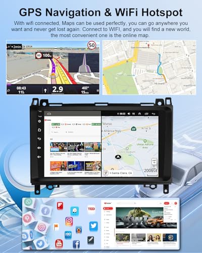 Autoradio Android Mercedes W169 W245 W639 avec Android Auto et caméra de recul