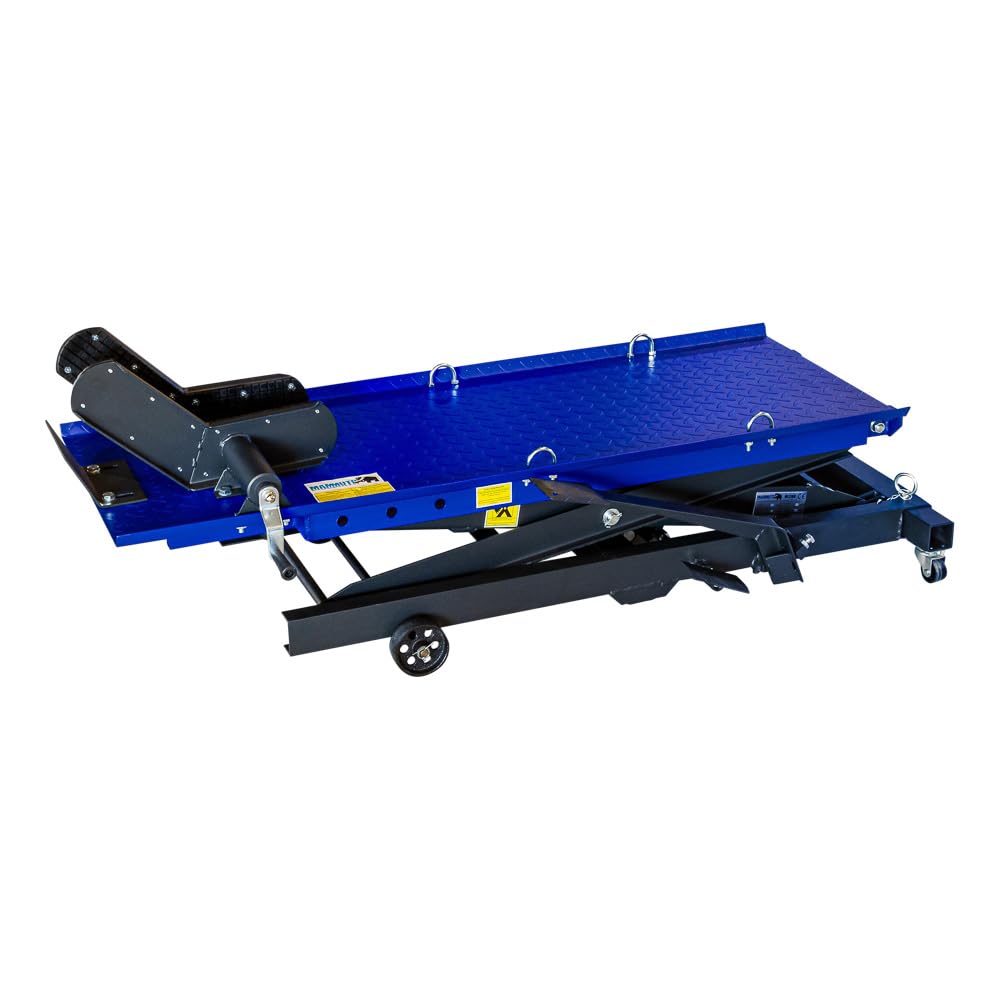 DeTec. Plataforma elevadora para moto, máx. 360 kg, mando a pie, elevador de tijera, plataforma de montaje máx. 780 mm altura de elevación