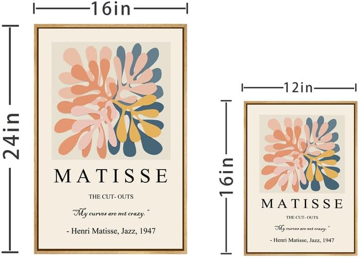 Miniatura 7 de Zzuyi Henri Matisse - Arte de pared enmarcado, impresiones de arte botánico bohemio de Matisse, decoración estética de habitación pastel danés,