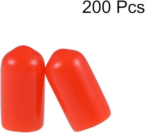 Miniatura 8 de uxcell 200 tapas de goma de 0.236 in (14 ") de vinilo de identificación de PVC redondo tapa tapa tapa rosca tornillos protectores transparentes