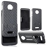 Nakedcellphone Black Kickstand Case Cover [with Belt Clip Holster] for Verizon Motorola Moto Z Droid XT1650-01 (Not for Moto Z Play, Not for Moto Z Force)