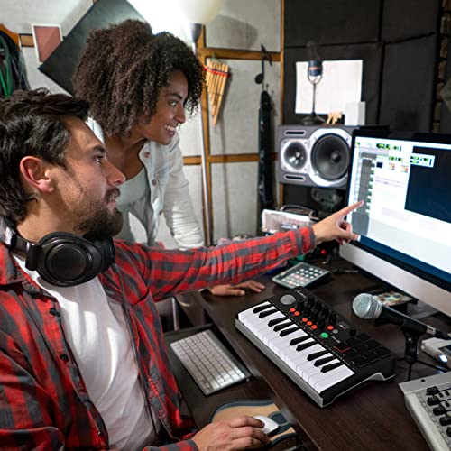 Asmuse Emk-25 Portable Midi Keyboard, Bluetooth Midi Keyboard Controller With 8 Backlit Drum Pads, 8 Knobs For Mobile Music Production #TOP5