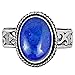 Lapis Lazuli Ring Size 7 Sterling Silver Plated For Women, Blue Stone September Birthstone Southwest Bohemian Jewelry Christmas Mother's Day Gifts For Her