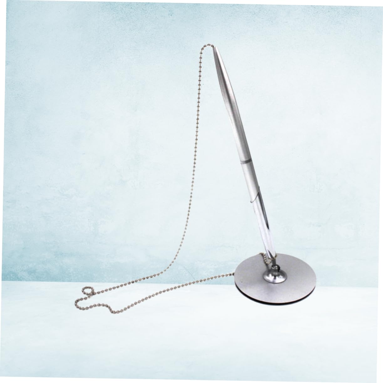 Ciieeo 3pezzi Penna Sfera Con Catena Elegante Penna Da Scrivania Per Ufficio Scrittura e Ergonomica Perfetta Per Scuole e Attività Commerciali Argento