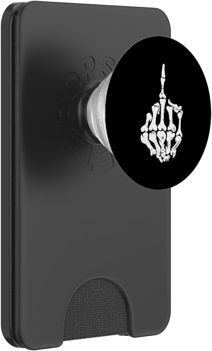 Offensive Biker Middle Finger Skull PopSockets PopGrip for MagSafe