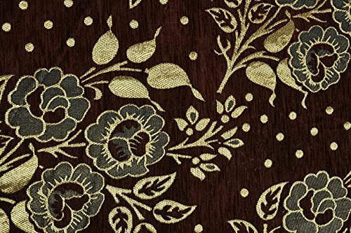 Image of Velvet Queen Size Bedsheet Set, 3 Piece Jaquard Weaved Long Life bedsheet with 2 Pillow Covers, Coffee Colour (Cream)