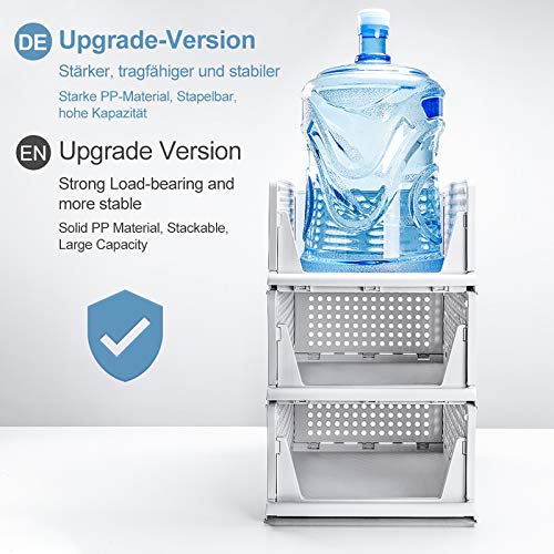 Yorbay Stapelbare garderobe-organizer, 3 stuks, kledingopbergdoos, uittrekbare ladeverdelers, opvouwbare plastic manden… - Image 5