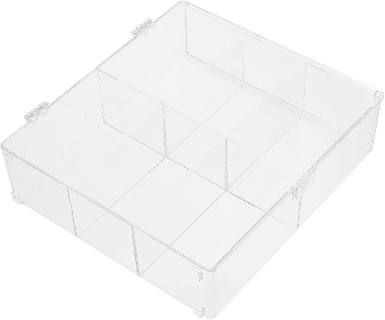 Plastic Card Storage Box with 6 Compartments, Photo Storage Container for Collectible Cards and Postcards, Portable Organizer Suitable for Hobbyists and Collectors