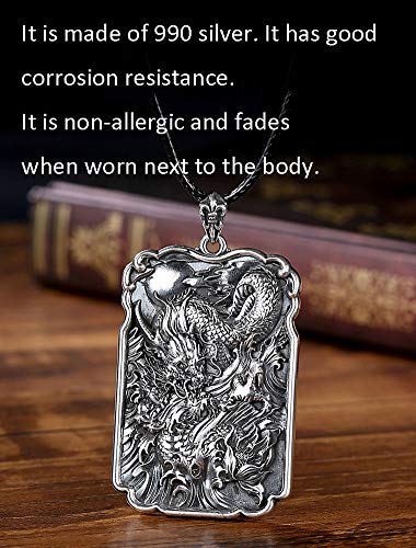 Men S925 Sterling Silver Dragon Chain Pendant Necklace, Hip-Hop Vintage Punk Street Men And Women Jewelry Pendant Necklace. #TOP1