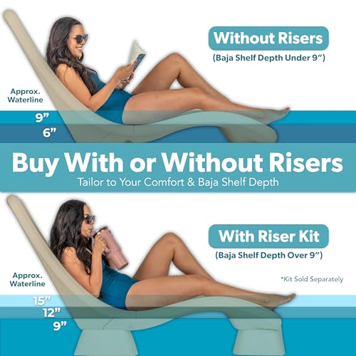 Image of Coast Modern in Pool Lounge Chair - Waterproof & Weighted Chaise Lounger - Outdoor Pool Furniture for Patio or in Baja Shelf - Sand