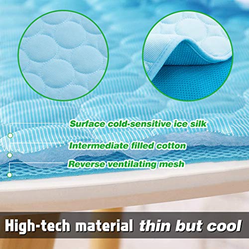 Vemee Summer Cooling Mat For Dogs Self Dog Cooling Mat Breathable Pet Crate Cooling Pad Portable & Washable Pet Cooling Blanket For Dogs Cats Blue #TOP5