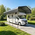Metal Carport Heavy Duty 14 x 25FT, Outdoor RV Carport Canopy with Galvanized Steel Structure and Roof, Strong Wind-Resistance and Snow-Resistance 2 Car Shelter for SUV,Trucks