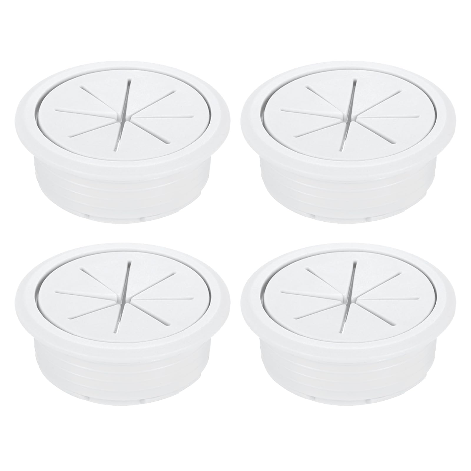 uxcell 4 Pcs Desk Grommet, 1.97 inch 50mm Desk Cable Hole Cover Wire Hole Insert for Home Office Table Cabinet Cord Organizer, White