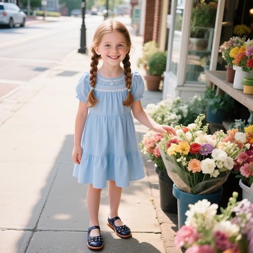 Image of Kiderence Toddler Girl Mary Jane School Uniform Dress Shoes Oxford Flats