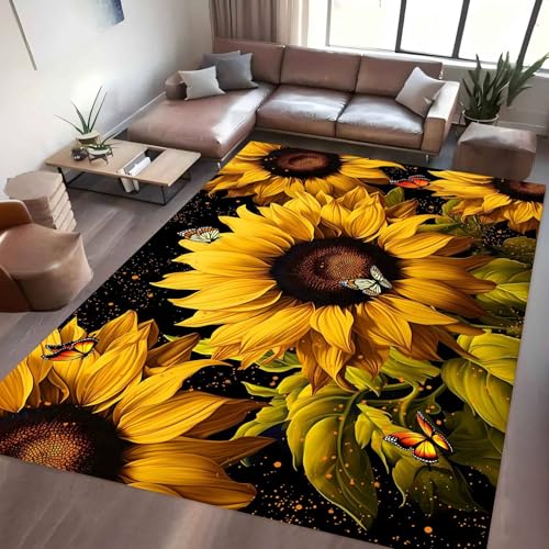 Tapete decorativo floral 4x6 pies con respaldo antideslizante miniatura 1