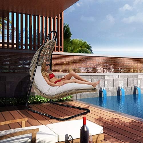Multigot Adjustable Hammock Holder, Metal Egg Chair Curved Stand, Indoors & Outdoors Hanging Seat Base for Hang Chairs, Swings and Loungers