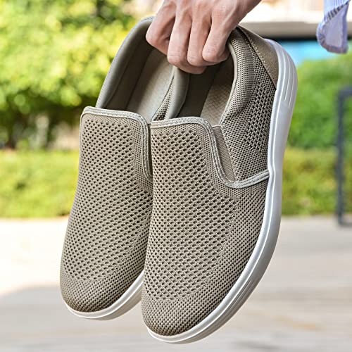 Image of konhill Mens Slip On Loafers Sneakers - Casual Knit Walking Shoes for Men, Lightweight Breathable Memory Foam Boat Shoes, Comfortable Slip-On Driving Loafers for Work Travel Beach