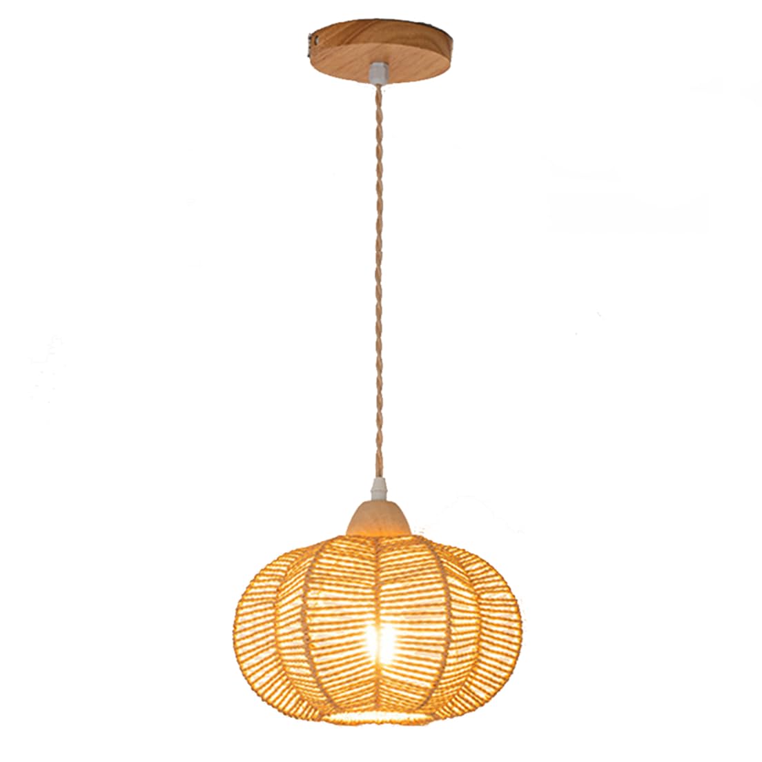 CWVYKNP Boho Kitchen Light Fixtures Ceiling, Coastal Rustic Pendant Light Japanese Style Rattan Ceiling Pendant/Table Lamp Fixture for Hallway Bedroom Entryway Foyer