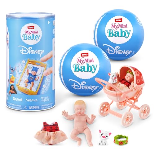 My Mini Baby Disney Series 1 2 Pack by ZURU – Capsule misteriose di bambole Disney collezionabili con accessori, giocattolo realistico in miniatura per bambine dai 3 anni in su