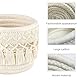 Boho Makramee Stifthalter Set, 2 Stück, Schreibtisch Organizer mit Quasten, 12 cm x 10 cm, Beige und Jute