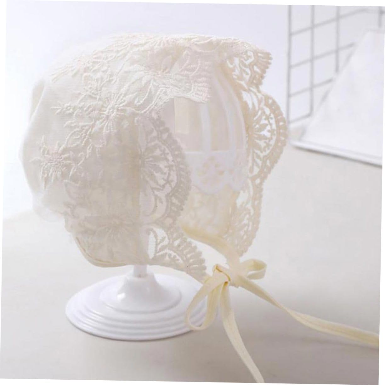 Garneck -spitzenmütze Mädchen Häuten Babyhut Motorhaube Uv Kindergarten Neugeborenes Topper Widmungsgeschenk Für Das Babymützen Neugeborenenmütze Beige