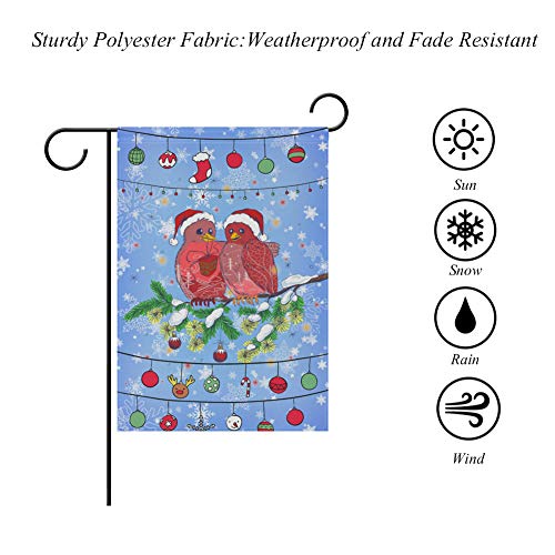 Yuihome Garden Flag 28 X 40 Inch Double Sided Christmas Winter Bird Home Decor #TOP2