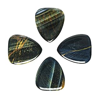 Tiger Tones TIGTBT4 Lot de 4 médiators – Blue Tiger Eye - Les Beatles, Paul McCartney, John Lennon, RIngo Starr, George Harrison