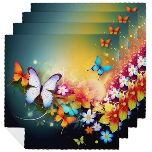 Servilletas de Tela con Mariposas - Set 4 Piezas miniatura 1