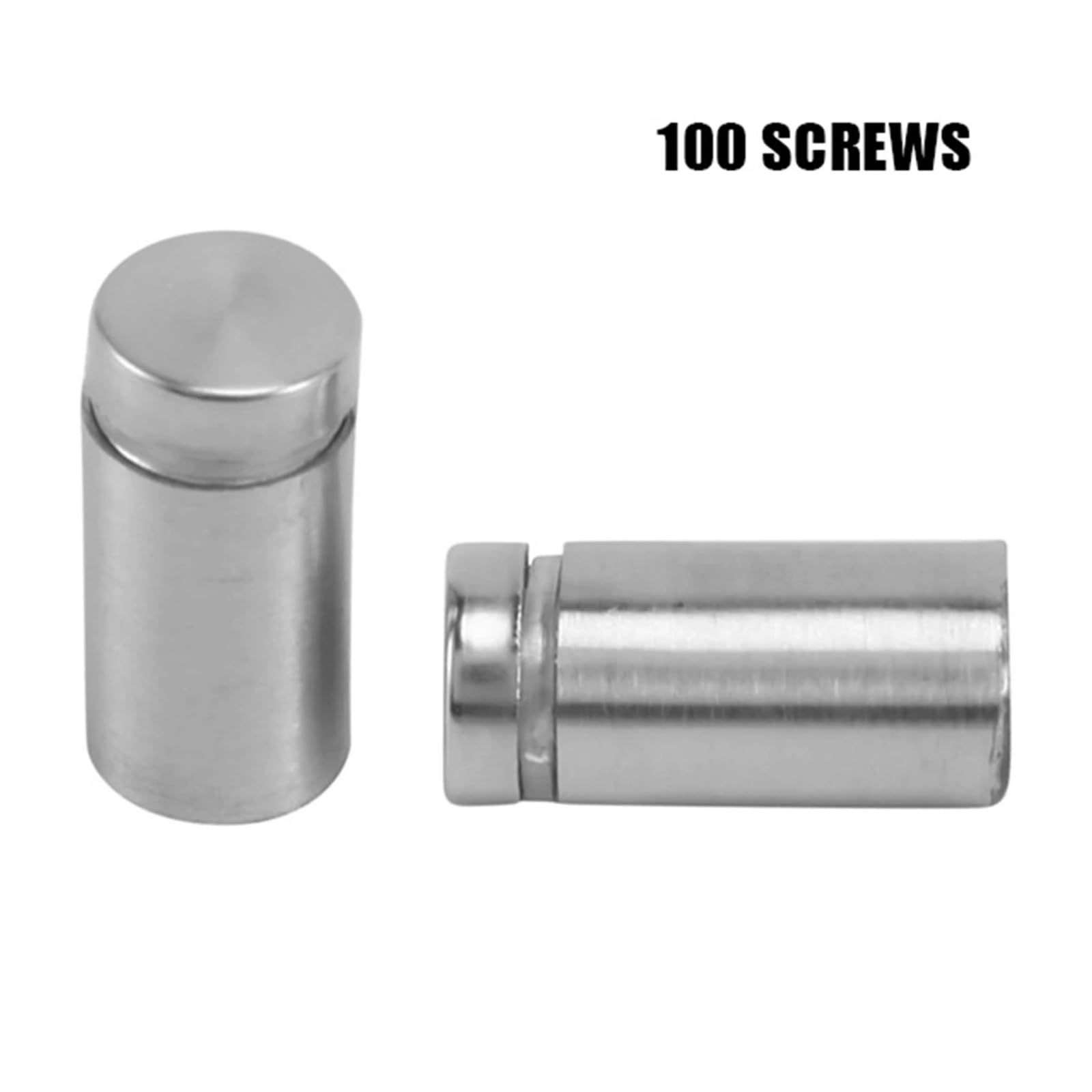 Pernos inoxidables del Soporte, 100 Unidades, Tornillos separadores de señales de Acero Inoxidable de 12x25 mm, adecuados for Fijaciones de separadores for Carteles de Vidrio