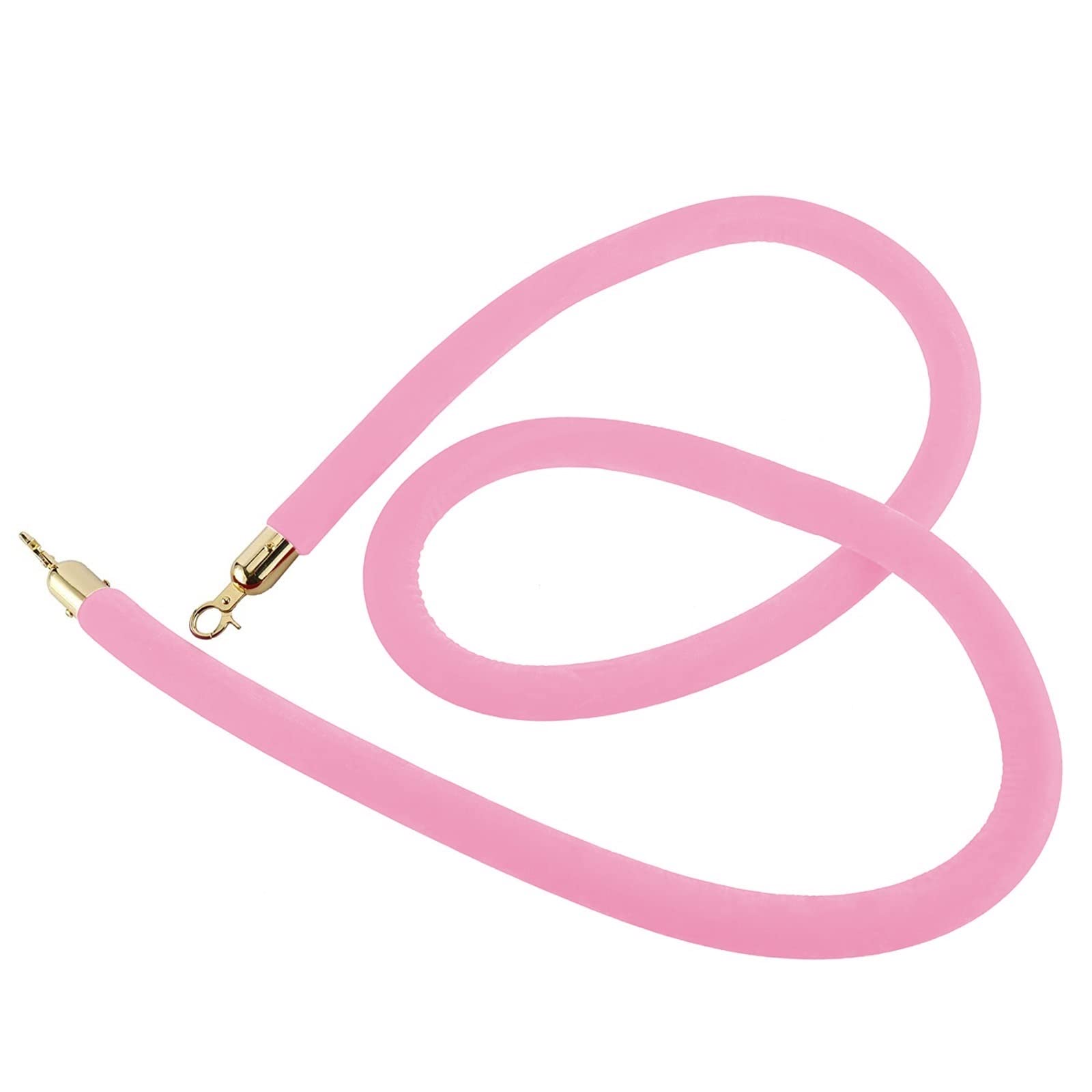 Guardrail rope， Long Stanchion Rope, Commercial Queue Crowd Control Barrier, Divider for Rade Shows/Car Shows/Theaters(Pink,Length 1.7M/5.6Ft/67In)