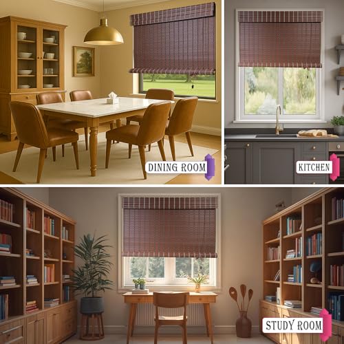 Image of Light Filtering & Cooling PVC Exterior & Interior Window Blind for Balcony and Outdoor Area - Sun Shade, Heat Reducing, Rain Resistant Choclate Brown (4 Feet Width X 7 Feet Height)