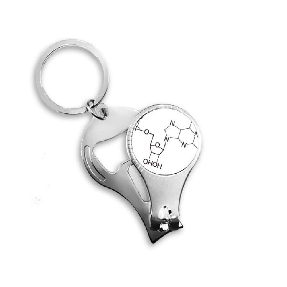 Chemical Molecular Structure Illustration Nail Nipper Ring Key Chain Bottle Opener Clipper