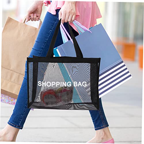 Lightweight Travel Tote Bag Nylon Mesh Overnight Bag Duffle Black Large Capacity Easy to Clean3