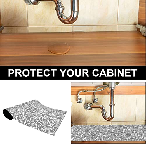 Sfsgqztz Under The Sink Mat, 24 X 36 In, Durable & Waterproof Premium Mats To Protect Kitchen & Bathroom Cabinets, Absorbent & Easy To Clean Shelf Liner, Grey #TOP2