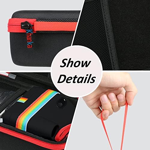 Khanka Hard Camera Case for Polaroid 9035 Polaroid Go Instant Camera, Mesh Pocket for Photo Papers and Accessories. (Black,Case Only)