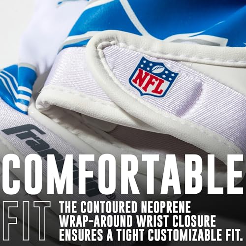 Image of Franklin Sports Youth NFL Football Receiver Gloves - Kids Football Gloves Pair - NFL Team Logos and Silicone Palm