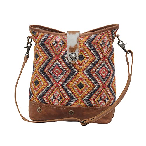 Myra Bag Western Leather Shoulder Bag for Women - Crossbody Bag Orange Ember