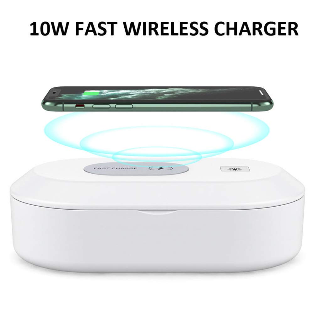 Ovtel Smart Phone Uv Sanitizer, 10W Wireless Charging Charger Station Compatible, Uv Cell Phone Sterilizer for iOS Android Mobile Phone