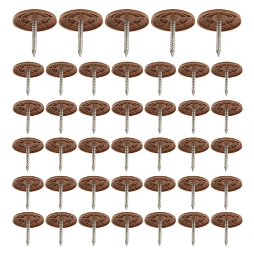 Generic 200pcs Round Plastic Cap Nails For Roofing Felt House Wrap Insulation Board Nails With Washer Fastener Tacks For Foam Panels Metal Cap Anchor