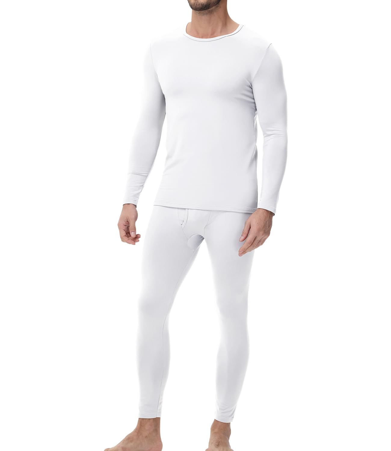 Men's Cotton Long Johns Thermal Underwear Set Top and Bottom-image-34
