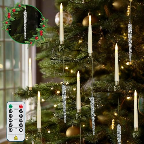Bougies à DEL sans flamme télécommandées couleur ivoire pour décoration de Noël