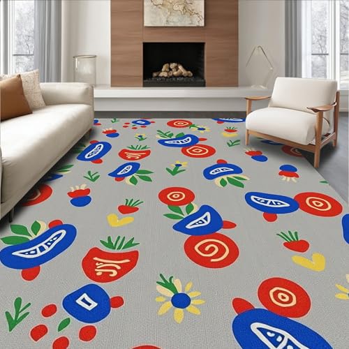 ODIKA Flatwoven High Traffic Area Rug 4x6, Eclectic Chindi Textile