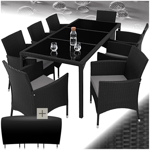 tectake® edles Outdoor Gartenmöbel Set Rattan Sitzgruppe mit Sessel...