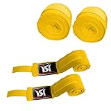 ISH Boxing MMA Hand wraps Bandages Wrist Protecting Fist MMA Yellow pair