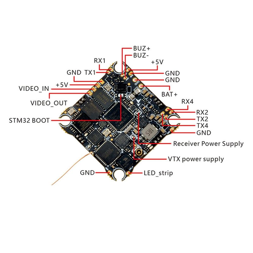 X14 ELRS AIO 5 in 1 Flight Controller 2.4G UART ELRS V3.0 Modulo Integrato e Open VTX per Accessori per Droni da FPV