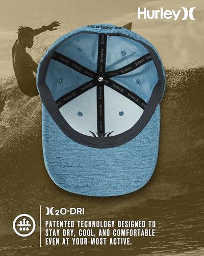 Image of Hurley Men's Baseball Cap - Lightweight Curved Bill H2O Dri Fitted Caps for Men