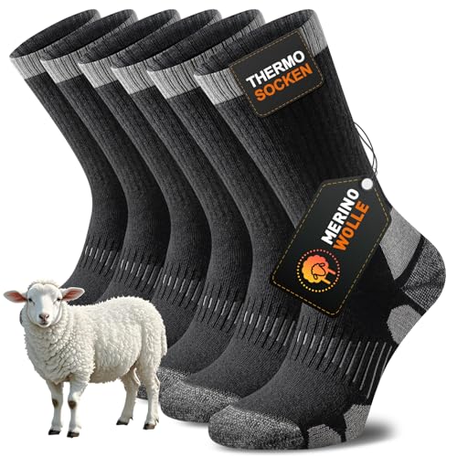 Niorasen Merino Wandersocken Herren Damen, Thermosocken Outdoor Socken...